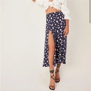 Reformation Zoe Side Slit Midi Skirt - Splatter, Size 12